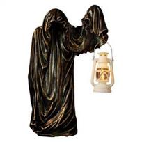 Resin Hell Mailman Lantern Decorative Scary Eerie Glow Ghost Figurine with Lantern Halloween Ghost Lantern for Bookshelf auksas