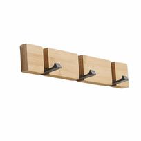 Creative Bamboo Wall Mounted Hooks 3/4/5 Hooks Natural Bamboo Door Back Hook Rack Rustproof Hidden Metal Hooks