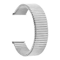 Nerūdijančio plieno elastingas dirželis 12/14/16 18mm 20mm 22mm Metalinis išplečiamas apyrankės dirželis Xiaomi Huawei Samsung Galaxy išmaniajam laikrodžiui 12mm sidabras