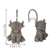 Shower Hanger Hooks 12-Piece Cute Stainless Steel Cow Shower Liner Hooks Bathroom Decor For Home Bedroom Restroom School