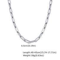 Vnox Stainless Steel Rectangular Link Chain Chokers,Punk Style Gold Color Men Women Link Necklace, New Paperclip Chain Collar