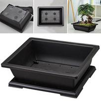 1Set With Tray Plastic Bonsai Plants Pot Square For Flower Succulent Plastic Plant Pots With Square Trays Plant Training Pots China Mainland
