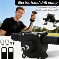 Small Electric Drill Pump Heavy Duty Round Shank Liquid Transfer Pump Self-priming High Quality Self Suction Centrifugal Pump (Black,3V&CN)