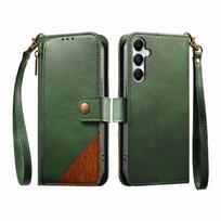 For Samsung Galaxy A37/A36/A35/A32/A26/A25/A17/A16/A15/A14/A13 Wallet Case, RFID Blocking 3 Card Slots, Kickstand Wrist Strap For Galaxy A05 žalia