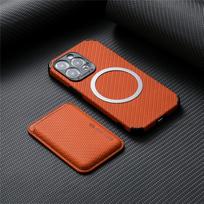 For Apple iPhone 14 13 12 11 Pro Max XR XS Mobile Phone Case Magnetic Card Sleeve Magsafe Card Bag Fiber Grain Protective Sleeve For iPhone xs