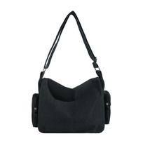 2026 New Washed Canvas Messenger Bag Fashi Simple Shoulder Bags Large Capacity Women bag Commuter Versatile  sac