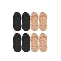 4Pairs Breathable Lace Invisible Socks Ultra-Thin Women Ankle Socks Summer Boat Socks  No-Show Style