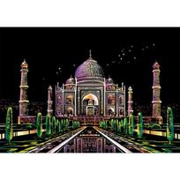 Vibrant Magic Scratch Art Nightscape Painting Paper Board For Creative Educational Fun Taj Mahal