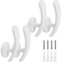 Set Of 4 Aluminum Alloy Curtain Hooks, Decorative Wall Mounted Window Curtain Drapery Tiebacks Holdbacks, Curtain Holder With Screws, Silver
