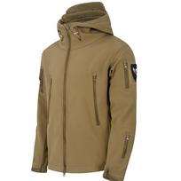 Vyriškos žieminės „SoftShell“ taktinės vandeniui atsparios striukės Vyriškos gobtuvo paltas Kovinė žvejyba Žygiai Žygiai Stovyklavietė Laipiojimas Slidinėjimas M chaki