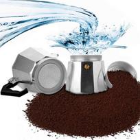 Practical-Italian Aluminum Moka Pot Octagon Moka Pot Coffee Pot 1 Cup European Coffee Equipment (50Ml)