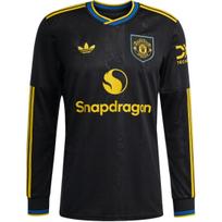adidas Manchester United 2025/2026 Long Sleeve Third Jersey Asia Sizing 'Black' Men's KD4226 M