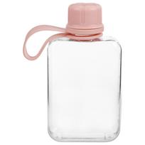 Leakproof Portable Flat Water Bottle Travel Flask Pink Compact Reusable Mug for Gym Camping Outdoors Plastic Flask for Liquor other
