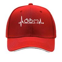 Heartbeat  Bicycle Graphic Hat Breathable SixPanel Design Machine Washable for Cycling Gym Eve Sandwich Baseball Cap One Size