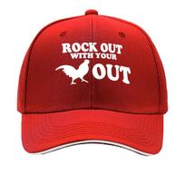 UnisexS  WomenS Rock Out with Your Bock Out Rooster Graphic   Adjustable Lightweight  Vintage  Sandwich Baseball Cap One Size