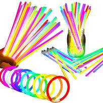 100 Lumica Glow-in-the-Dark Bracelets in 10 Colors - Glow-in-the-Dark Bracelet Joint Set - Perfect for Festivals, Events, Weddings, and School