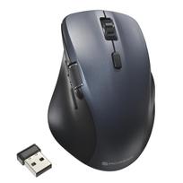 OHM Electric PCGEAR Wireless Mouse, Bluetooth, Supports 3 Devices, Side Scrolling, Quiet Click, Gray, Medium Size, PC-SMBWM10 H 01-3599 OHM