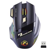 Wireless Rechargeable Ergonomic Silent Mouse with 2.4G USB Receiver, Mechanical Style, Compact, Lightweight, 4-Level DPI Adjustment, Portable,
