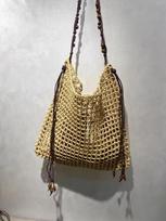 Summer Woven Beach Bag Women Mesh Rope Knitted Handbags Reticulate Hollow Shoulder Bag Ladies Travel Large Capacity Shopper Tote smėlis