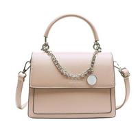 New Chains Bag Lady 'S Small Square Handbag Casual All -Match Female Shoulder Bag Trendy Bag Women Cross Body Bag Girl Black 16X8X21cm rožinė