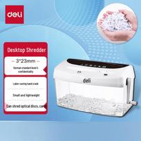 Deli 9935 Mini Manual Paper Shredder for Home Office CN plug (adapter included)