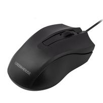 Green House Wired Mouse with Silent Buttons (GH-MUDQOA-BK, Black)