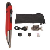 Wireless rechargeable silent Bluetooth pen mouse for PC laptops (red)