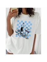 Cute Aesthetic La Dolce Vita T Shirt Retro Wine Cheese Italian Food T Shirt Short Sleeve Cotton Graphic Tees Wounisex Fashion Tops S įvairiaspalvis