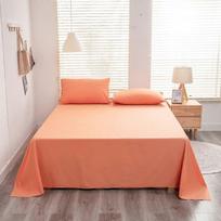 2026New3pcs Ins Style Solid Color Bed Sheets, 112% Cotton, Skin?friendly for Bare Sleep, Universal for All Seasons, Cotton Twill, Washable, Bed Sheet