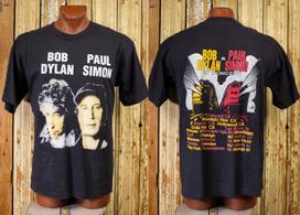 Vintage Styles Bob Dylan  Paul Simon Concert T Shirt 1999 Black M