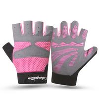 Cycling Workout Fingerless Gloves for Men Women MTB Summer Fitness Gym Sports Weightlifting Breathable Anti-slip Fishing Gloves Lightweight S rožinė