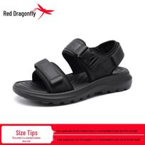 Red Dragonfly Men's Summer Thick-Soled Velcro Sandals - Non-Slip & Odor-Resistant for Outdoor Sports 42