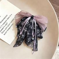 Fairy Floral Chiffon Claw Clip: Sweet Half-Up Hair Volume Ponytail Clip