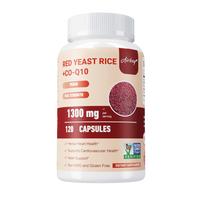 Airboy Red Yeast Rice and Coenzyme Q10 Capsules, 1300mg High-Concentration Formula, Suitable for Adults 120*1
