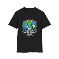 Argentina Retro Arcade Alien Soccer Crest Children's Children's T  Children's T-shirt | Insert Coin Match Ready 140
