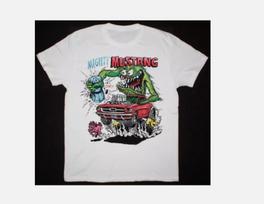 Ed Big Daddy Roth Rat Fink Mighty Mustang Shirt Funny White Cotton Tee Gift Men XXXXL
