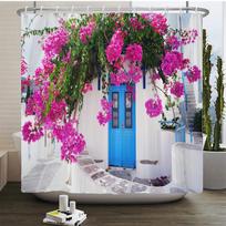 Rural Idyllic Flowers European Garden Shower Curtain Bathroom Waterproof 3d Printed Bath Curta With 12 Hooks Polyester Cloth (as the picture,W90xH180cm)