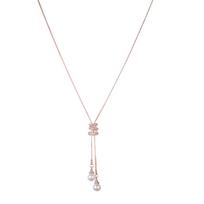 Rhinestone & Pearl Five-Spiral Necklace Sweater Chain auksas