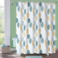 Flowers and Leaves Shower Curtain Pink Floral Plant Printed Garden Fabric Bath Curtain Hooks Home Decor Bathroom Accessories Set (as the picture,35x70in-90x180cm)