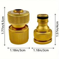 6/12pcs EU Standard Aluminum Hose Connector Set - 1/2'' & 3/4'' Tap Fitting + 1/2''(13-16mm) Quick Connect for Garden Pipes