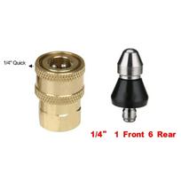 Universal 1/4  High-Pressure Pipe Dredging Nozzle - Municipal Sewage Cleaning Machine Bullet Nozzle