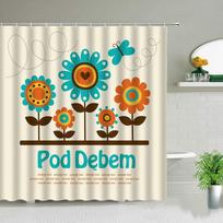 Hower Curta of Textile Water Color Cactus Flower Tropical Plants Colorful Succulents Pattern Bathroom Shower Curtain Set (as the picture,35x70in-90x180cm)
