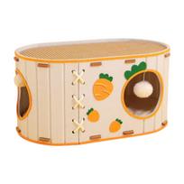 Felt Carrot Cat Bed 2-Story Cat Scratching Board Cute Cat House  Pets Under 7kg pilka