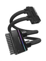 EZDIY-FAB UNIFAS 24-pin PC Sleeved Cable 16AWG Motherboard Power Extension Cable Integrated Dual Tube AIO Water Cooling Design Metal Ring Clean Cable