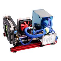 Mini Open Aluminum Frame PC Case, ITX Motherboard Compatible, Aluminum Alloy Open Frame Case, ATX Power Supply Compatible, Heat Dissipation Focused,