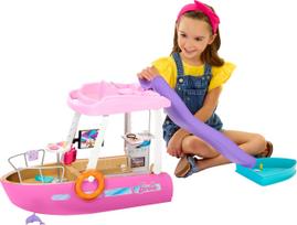 Barbie Dream Boat with Pool & Slide (Doll sold separately) Dress-up Doll House Barbie Doll Ages 3+ Pink HJV37