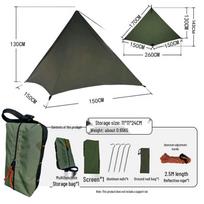 Windproof TC Cotton Tent Screen with Sun Shade for Camping and Fire Pit No Specifications