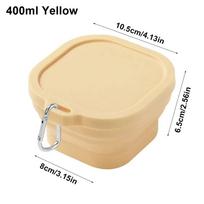 1Pcs New Square Folding Silicone Bowl Small 400ml Camping Bowls Non-Slip Portable Food Containers Box For Travel