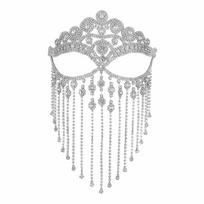 Bohemian Style Retro Masquerade Mask Luxury Full Face Veil Mask Shiny Rhinestone Mask for Women