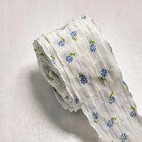 4cmx10yards Small Floral Chiffon Ribbon Fine Grid Binding Edge DIY Bow Hair Decor Flower Gift Wrapping Strap 4cmx10yards